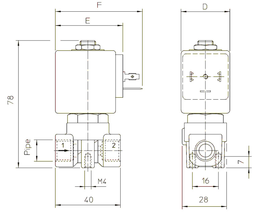 фото Електромагнітний клапан 2/2 NC, G1/4, PTFE, 0-90bar, 24V DC | Aignep, 21A2K0T12-XC-08024D 2
