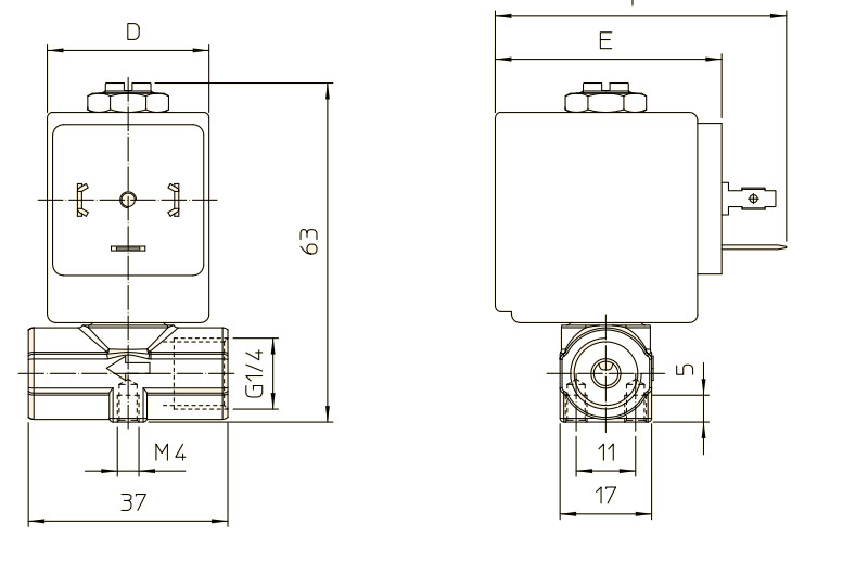 фото Електромагнітний клапан 2/2 NC, G1/8, FKM, 0-20 bar, 230V AC | Aignep, 21TG1KR0V22-08230A 3