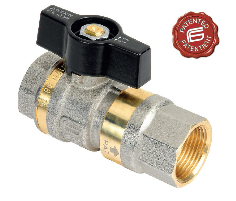 фото Кран шаровой с обратным клапаном ASTER FLOW G 3/4 GW, PN16 никелированная латунь PTFE/EPDM | EFFEBI, 2315N405 1