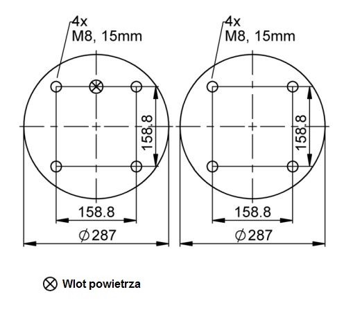 фото Пневмоцилиндр сильфонный (пневмоподушка) 1 гофра неразборная | Pneumat, SM JF 385-124 G1/4 2