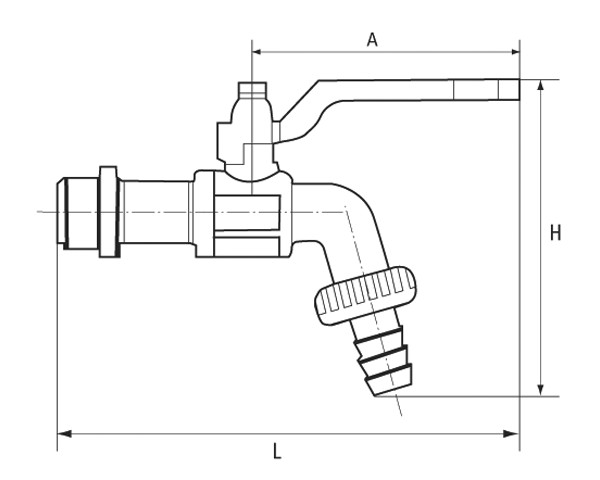фото Кран шаровой поливочный G 3/4",16 bar нержавеющая сталь, -10-+150st.C | Riegler, KAH.34-ES 2