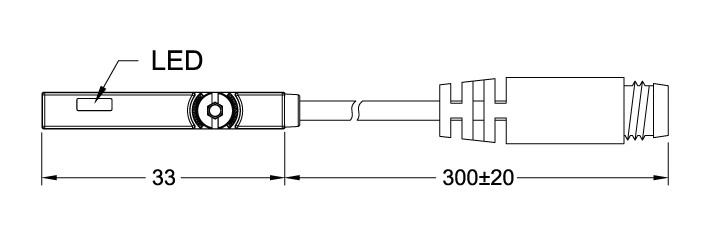 фото Датчик геркон 5-240V AC/DC 2-пров.,кабель 0,3m, штекер М8, KT65R-QD 2