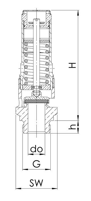фото Запобіжний клапан DN15 G 1/2", Р відкриття = 11 бар, з сертифікатом WPZ 3.1 в комплекті | GOETZE, 810.15-11 W CERT 2