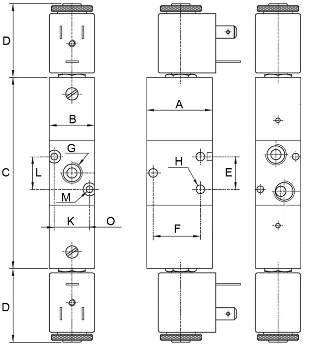 фото Електроклапан розподільник пневматичний 3/2 G 1/8, бістабільний | AZ Pneumatica, 321 EE 3