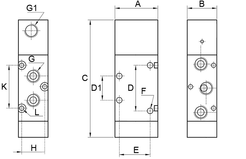 фото Клапан распределитель пневматический 5/2 G 1/8 моностабильный, AZ Pneumatica | AZ Pneumatica, 521 MC 4