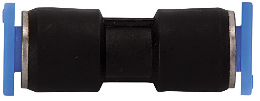 фото З’єднання пневматичне цангове пряме прохідне mini до трубки fi 6 mm, пластик, PU-6 1