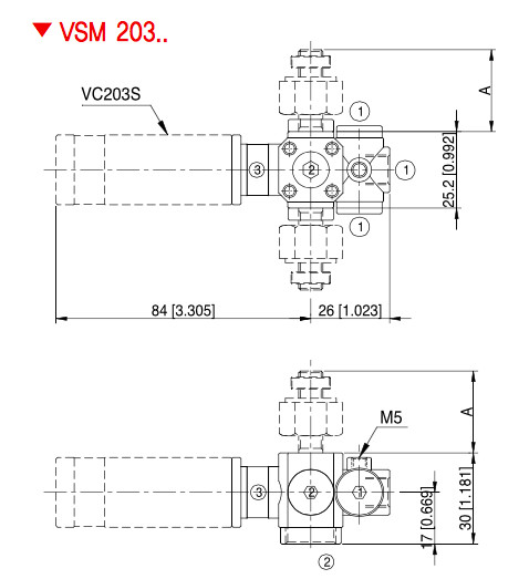 фото Захват VSM картридж VC203+глушник верхній, монтажний набір 4xM4, VSM203-F 3