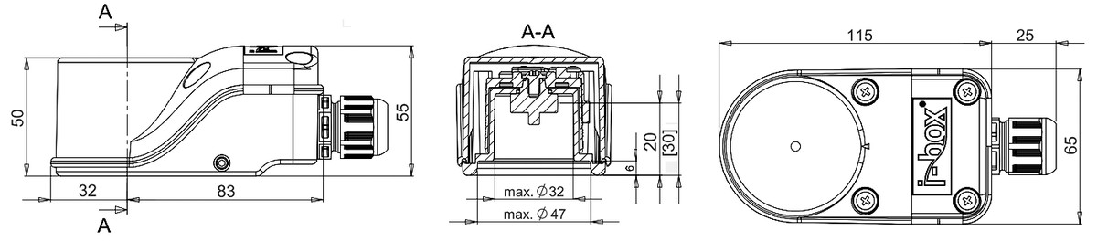фото Кінцевий вимикач I-BOX з мікроконтактами SPDT DX44 24-250V AC/DC, підключення NAMUR 80x30, IP2M01 2