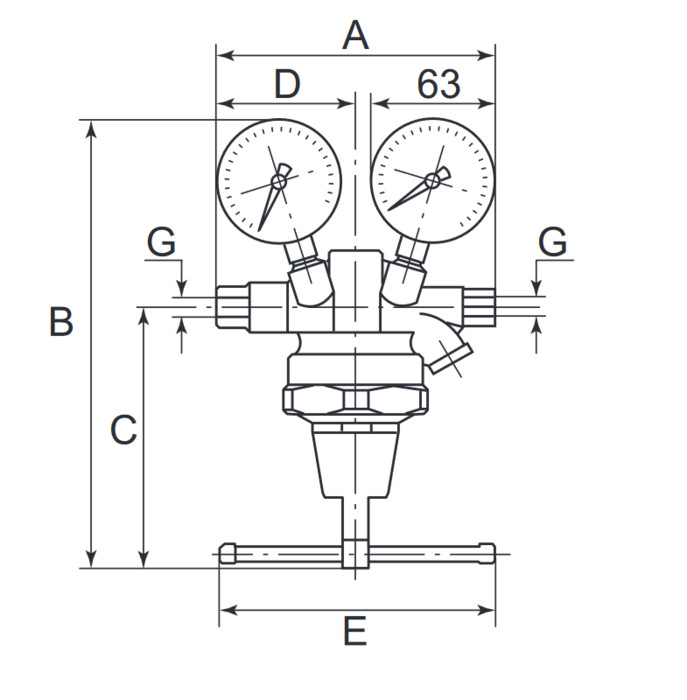 фото Регулятор высокого давления p max=200 бар, G 1/4"w, 1-50 бар | Riegler, 639.11 2