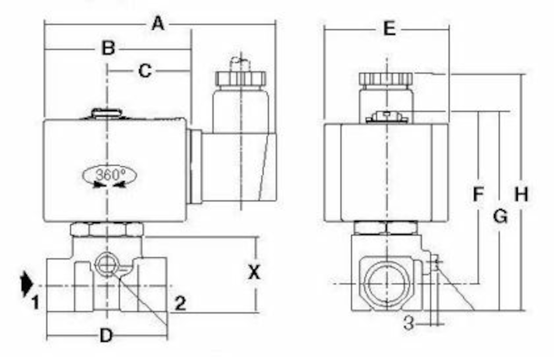 фото Електромагнітний мембранний клапан 2/2 NC G1/4 FKM 0-12 бар 230VAC ASCO E262K022S1V00F8, MV 1225 4