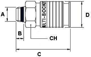 фото Швидкознімач DN7,8 різьба зовнішня 3/8, MULTISOCKET, 316L | Aignep, 63190 3/8 2