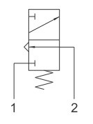 фото Клапан механічний mini 3/2 до трубки fi 4 mm NC номально закритий, кнопка | AZ Pneumatica, MB 304 4
