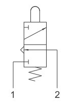фото Клапан механічний mini 3/2 G 1/8 NC номально закритий, панельного монтажу | AZ Pneumatica, 08.341.4 8