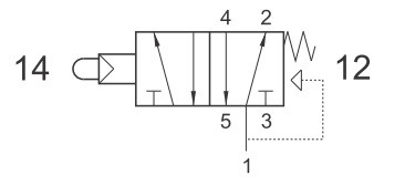 фото Клапан розподільник пневматичний ручний 5/2 G 1/8 моностабільний, кнопка | AZ Pneumatica, 521 MB 7