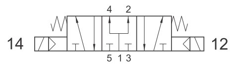 фото Електроклапан розподільник пневматичний 5/3 G 1/2 CP, центр підтиснений | AZ Pneumatica, 5243P EE 4