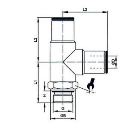 фото Трійник цанговий T G3/8 зовн., до трубки 14, нікельована латунь, FKM | Riegler, 862.038-14 2