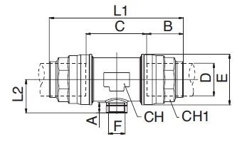 фото Трійник Fi-63 G1/2W система Infinity алюміній | Aignep, 90236 63-1/2AL 3