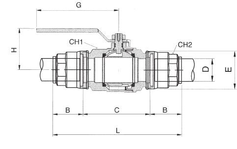фото Кульовий кран Fi-63 система Infinity Aluminium, 90700 63AL 4