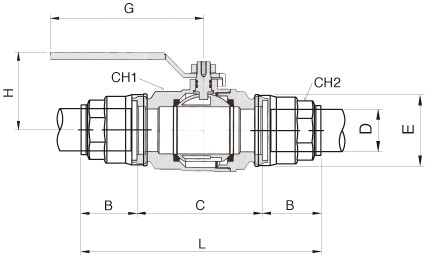 фото Кульовий кран Fi-63 система Infinity Aluminium, 90700 63AL 5