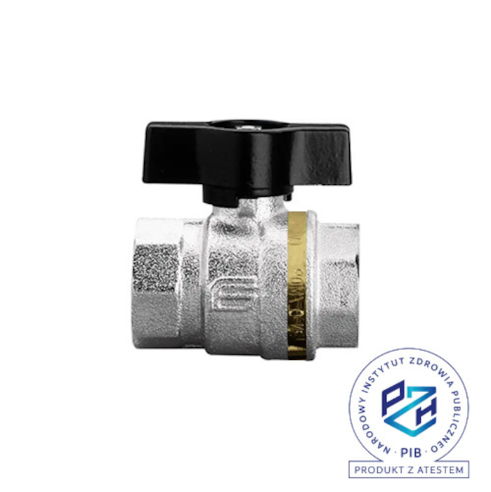 фото Кран кульовий ECONO G 1 РВ, PN25 латунь нікельована, ручка метелик T | EFFEBI, 334.06-EF T 1