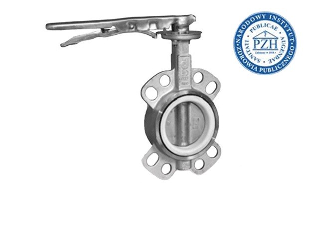 Zawór klapowy nierdzewny DN65 WAFER/316/316/PTFE PN16