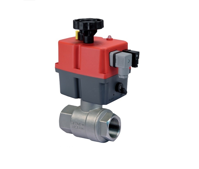 фото Кран шаровый, нержавеющий SUN DR R 1/2" PTFE PN100 с электрическим приводом 24-230 VAC/DC, E33AA-12-PTFE 1