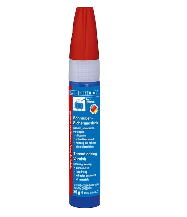WEICON Threadlocking Varnish 30 г лак червоний, захисний для з’єднань | WEICON