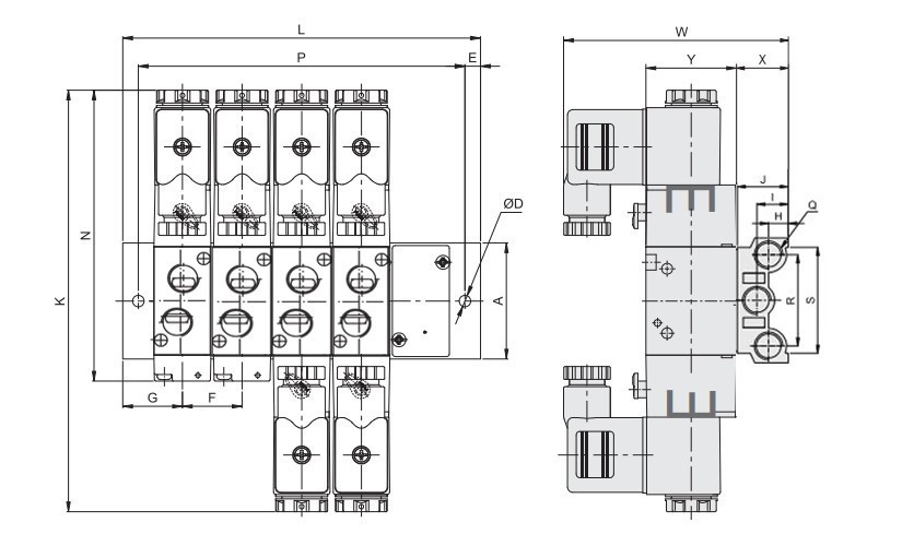 фото Плита для клапанов распределителей G 3/8, 10 клапанов, Flowmatik | Pneumat, FME PZ 52 38 10 2