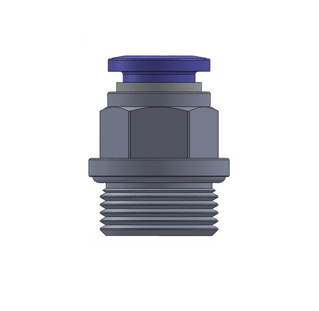 фото Соединение цанговое прямое с метрической резьбой к трубке fi 12 mm, M16x1,5 наружная резьба, никелированная латунь, 122.M16X1,5-12 1