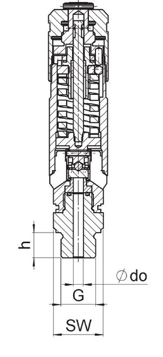 фото Запобіжний клапан DN15 G 1/2",P відкриття = 160 bar, нержавіюча сталь, 492.15-1/2-160 2