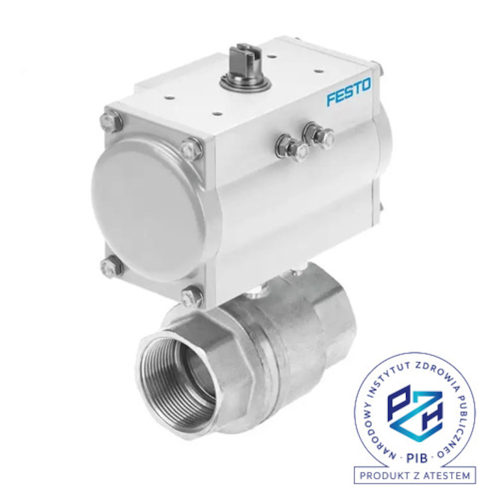 фото Кульовий кран латунний PN25 1/2" з приводом пневм. подв. дії DFPD, ZKFS0 12 D 1
