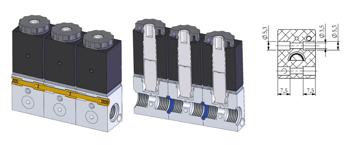 фото Набір монтажний для клапанів QBE для послідовного монтажу для двох перших клапанів | VESTA, QBE-FMK 7