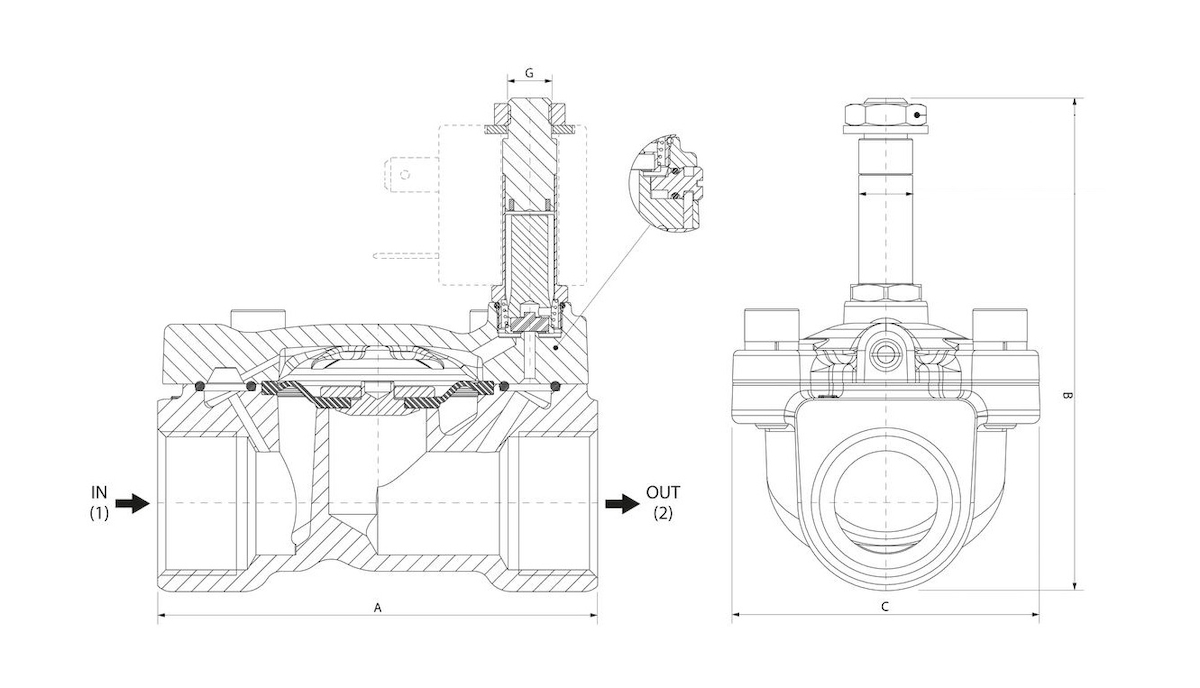 фото Електроклапан 2/2 NC G3/8 NBR 04F 0,15-16 Bar DN14 kv3,32 24VDC | Aignep, FMM 04F 38 N NC D 4