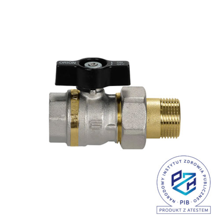 Кран з американкою 3/4" COLLETORE O PN25 нікельована латунь ручка-метелик T | EFFEBI