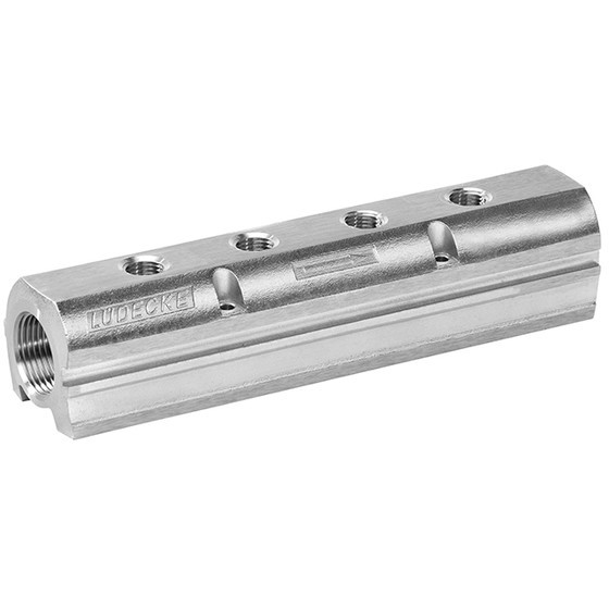 фото Розгалужувач 2x3/4-4x1/4'' нержавіюча сталь, PN 15 бар | Ludecke 1