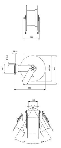 фото Катушка шланга серия 213 Roll Big Profi шланг резиновый fi 19 мм, L=15+1 m, 20 бар, G 1/2 GW/GZ, 21360920 3