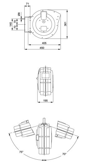 фото Катушка шланга серия 209 Roll Major Plus шланг PU 10x15 mm, L=14+1 m, 15 bar, G 3/8 GZ/GW, 20921300 3