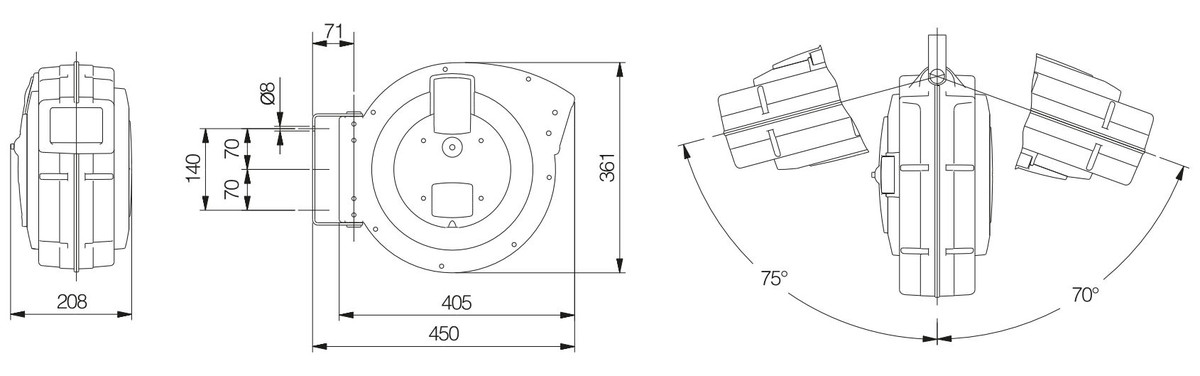 фото Катушка для электрического кабеля серия 108 Roll Major Plus 230V, L=20 m, провод 3x2,5 mm2, 10820721 4