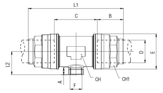 фото Трійник редукційний Fi-63 1’’ NPTF, sys. Infninity Aluminium, 90237 63-1AL 3