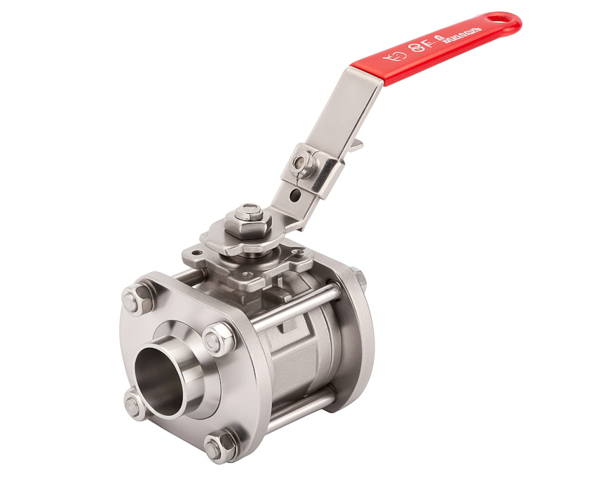 Кран кульовий харчовий, нержавіючий корпус fi12 1.4409 TFM1600 Ra0.8 CE1935 FDA