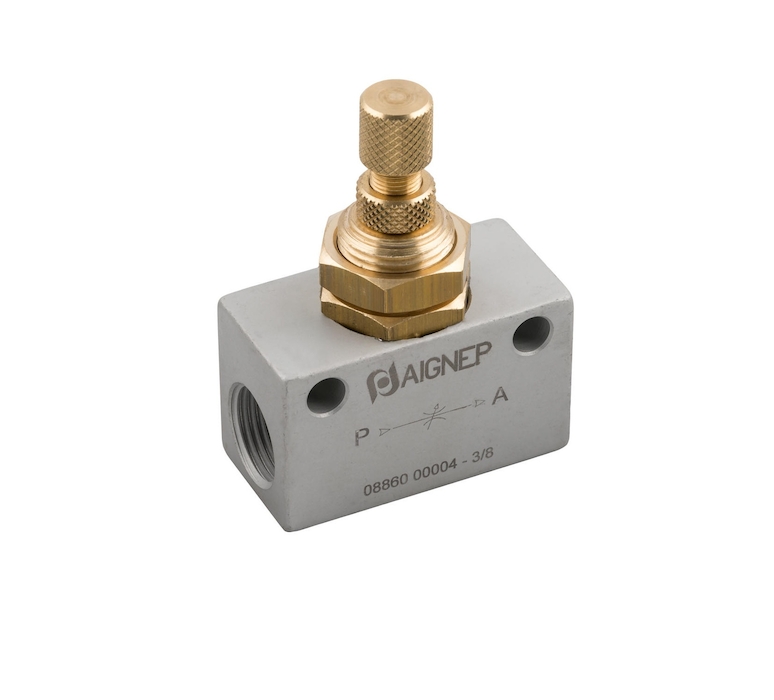 Zawór dławiący gwintowany typu kostka G 1/4 GW, aluminium