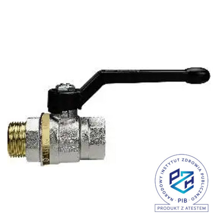 Кран кульовий ECONO G 1 РВ - G 1 РЗ PN25, латунь нікельована, PTFE | EFFEBI