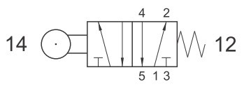 Клапан распределитель механический 5/2 G 1/8 с роликом, AZ Pneumatica ...