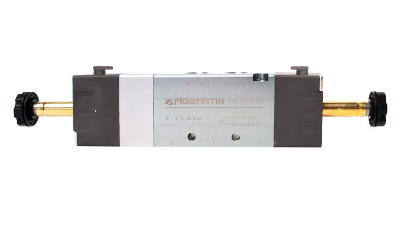 Электроклапан распределитель пневматический 5/3 G 3/8 закрытый центр ...